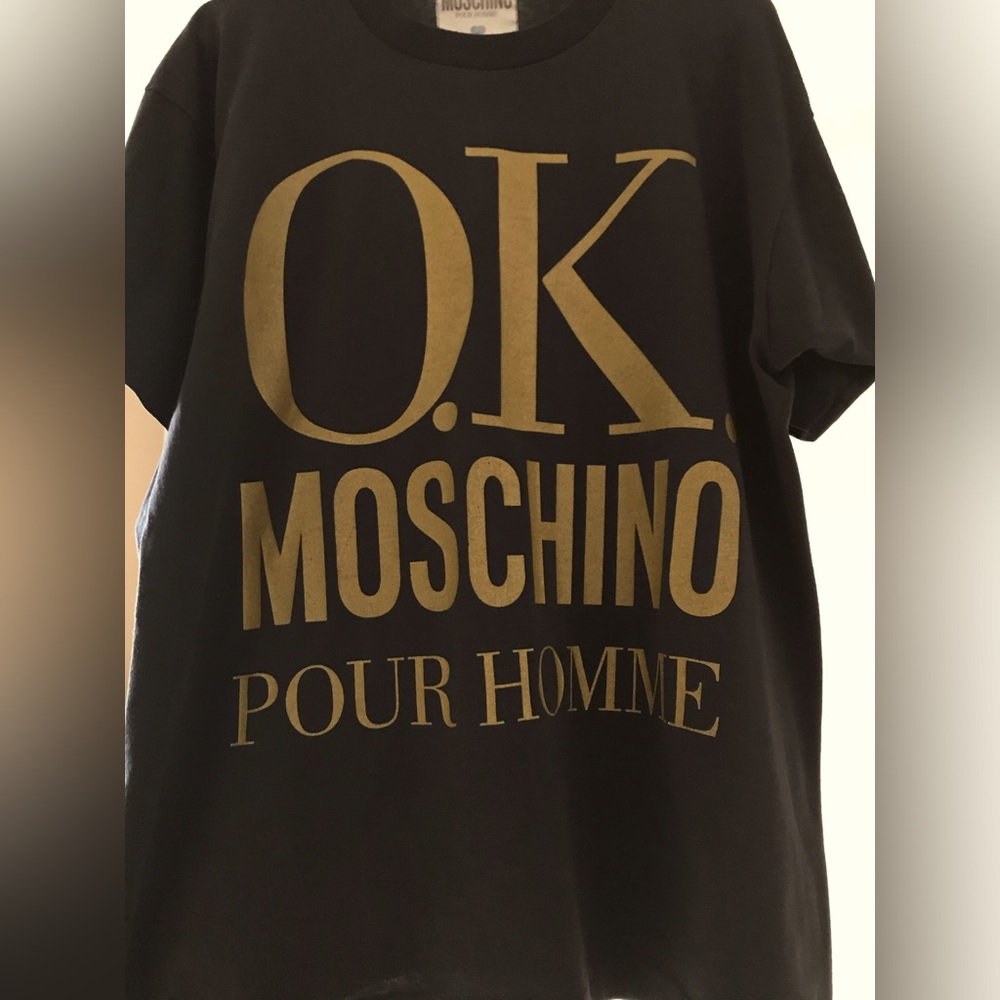 Vintage Moschino T-shirt O.K. Pour Homme Shirt One Size